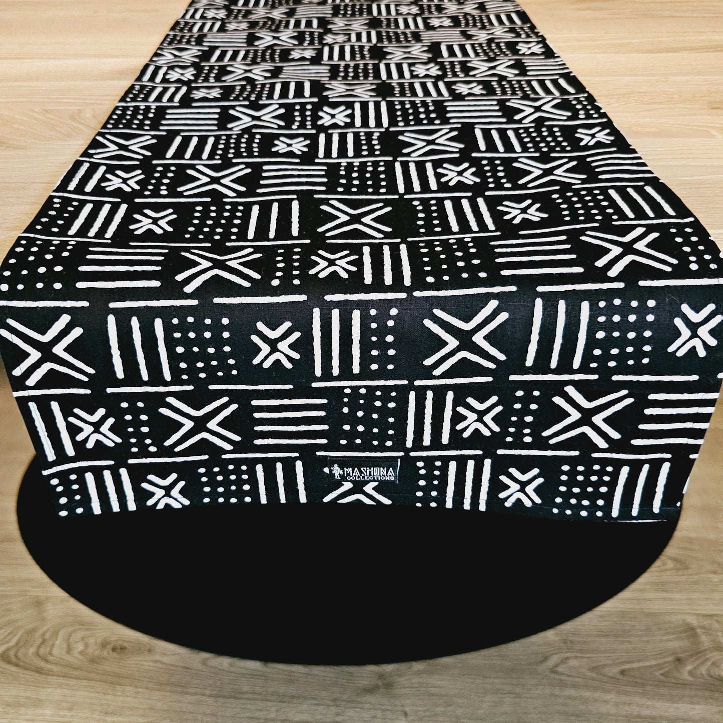 Handmade Table Runner 160x35cm | 180x35 | 200x35cm | African Print "Mudcloth" Bogolan Inspired Print Made from 100% African Print Fabric