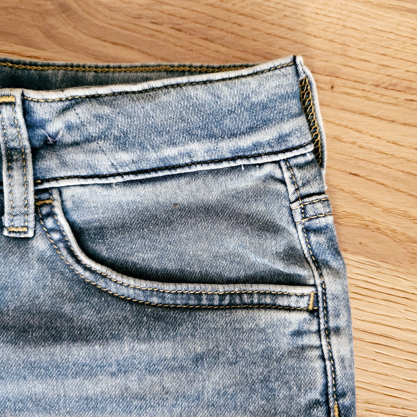 Unisex Denim Shorts with African Print Detail