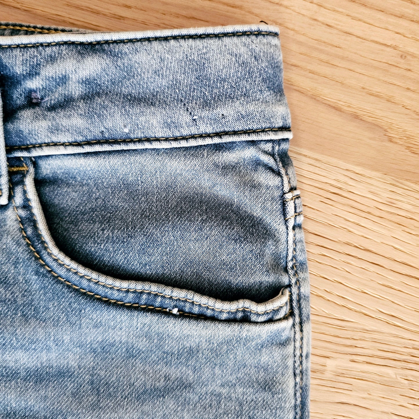 Unisex Denim Shorts with African Print Detail.