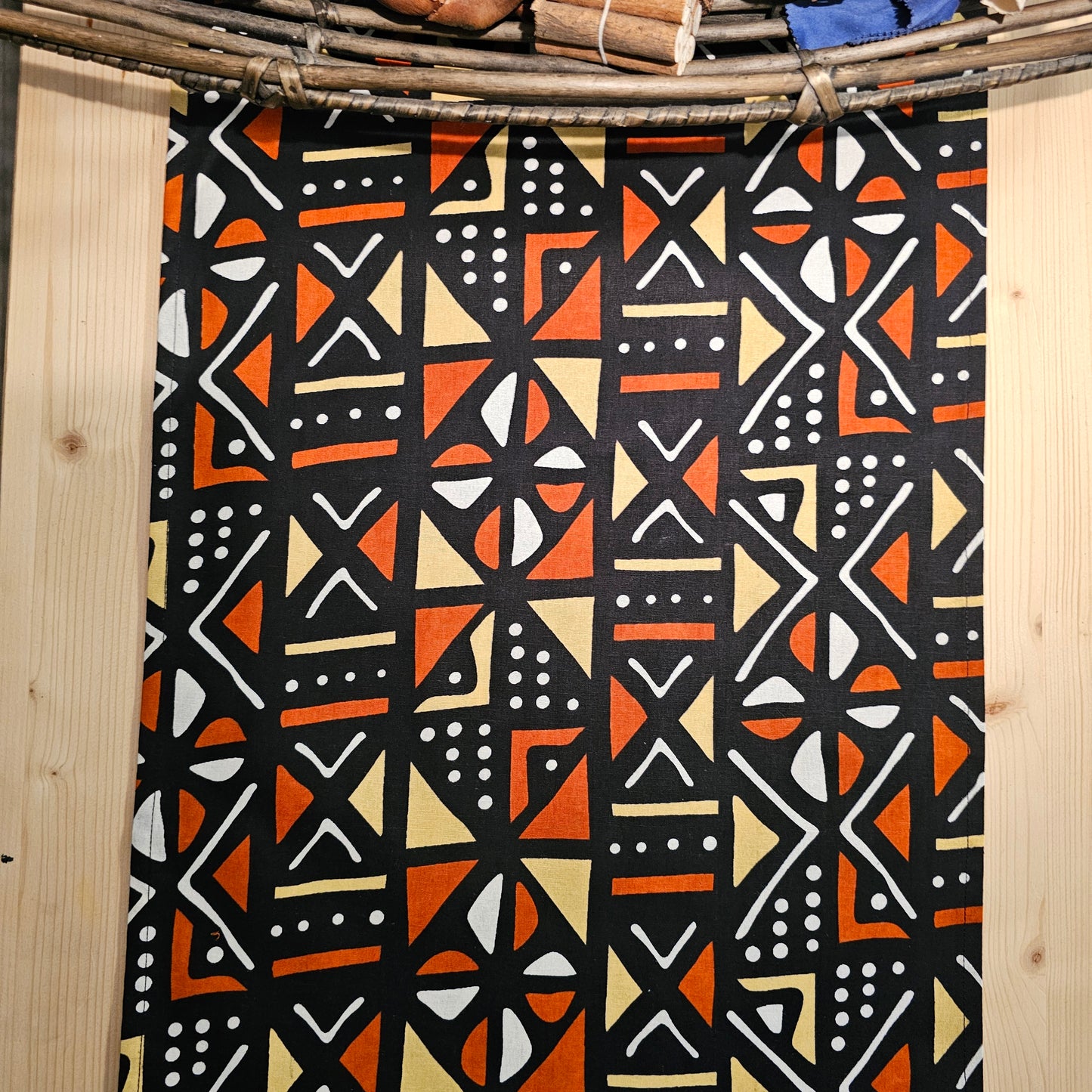 Handgemaakte Afrikaanse Print"Mudcloth"Bogolan Geïnspireerde Print Tafelloper Gemaakt van 100% Afrikaanse Print Stof