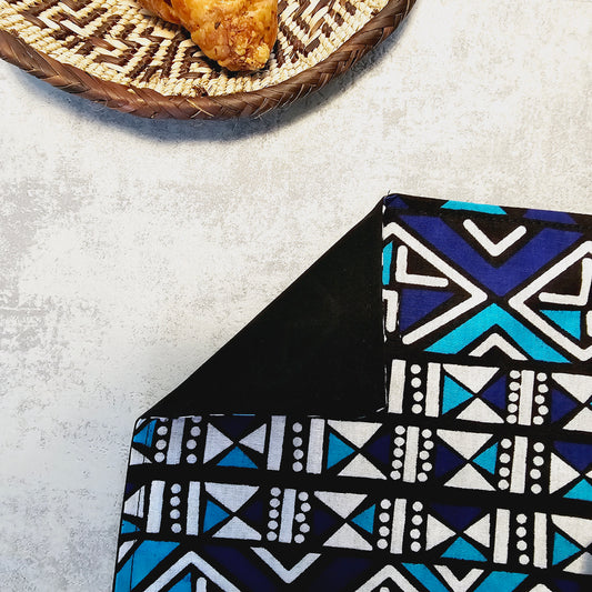 Handgemaakte '' Bogolan'' geïnspireerde print placemats | Boheemse wasbare placemats