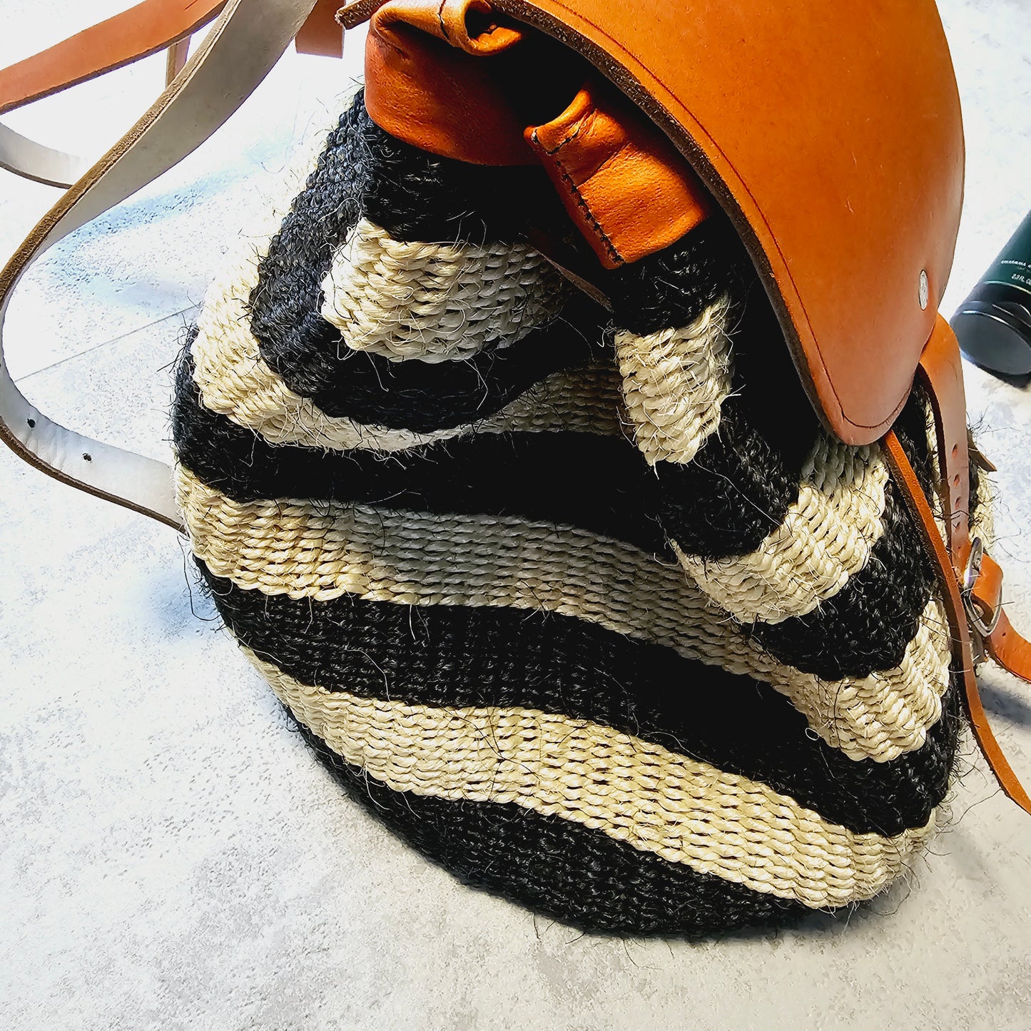 Handwoven Sisal Backpack, African Backpack, Kiondo Bag