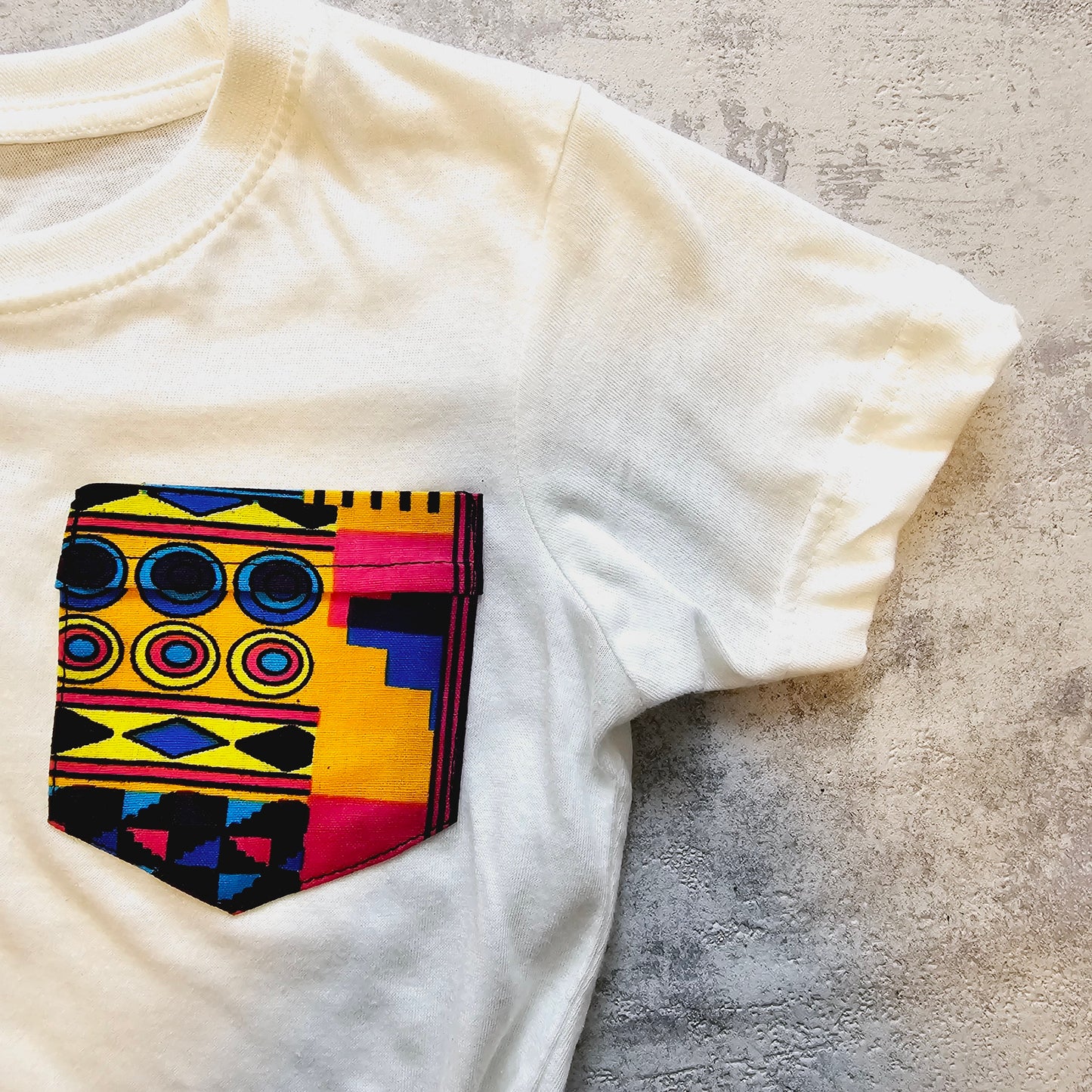 Kids T-shirt with African Ankara Print Detail | 100% cotton