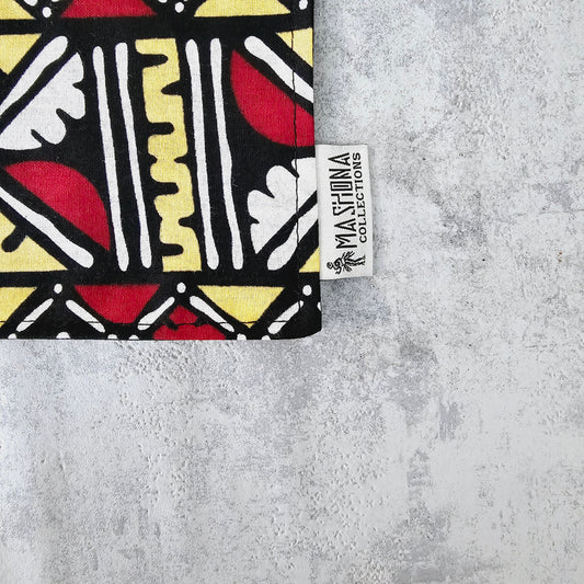 Handgemaakte '' Bogolan'' geïnspireerde print placemats | Boheemse wasbare placemats