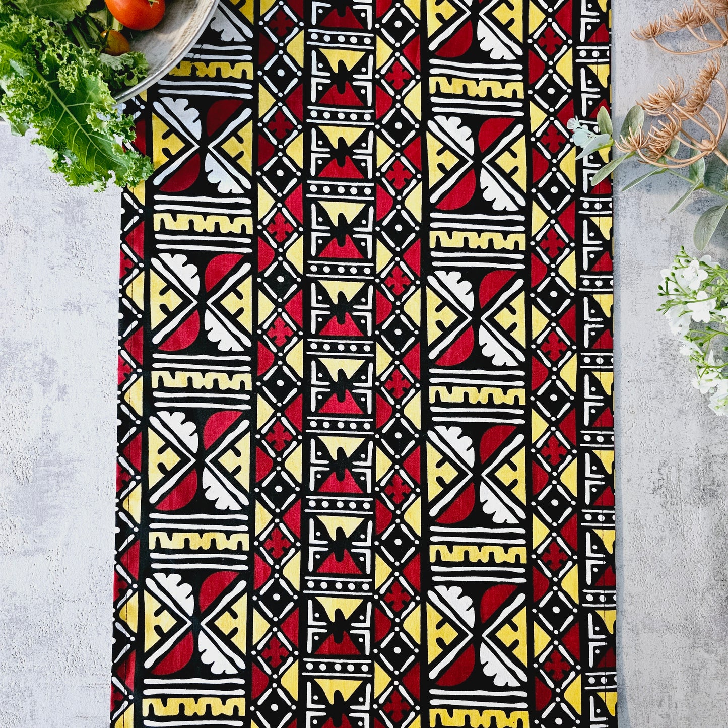 Handmade Table Runner 160x35cm | 180x35 | 200x35cm | African Print "Mudcloth" Bogolan Inspired Print  Made from 100% African Print Fabric