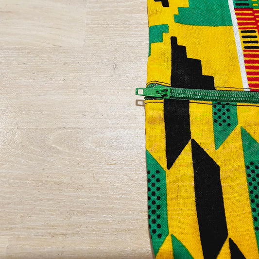 Handmade Phone Bag and Keyfob Set  | African Ankara Print Fabric | Vegan Leather Detail | Adjustable Shoulder Strap