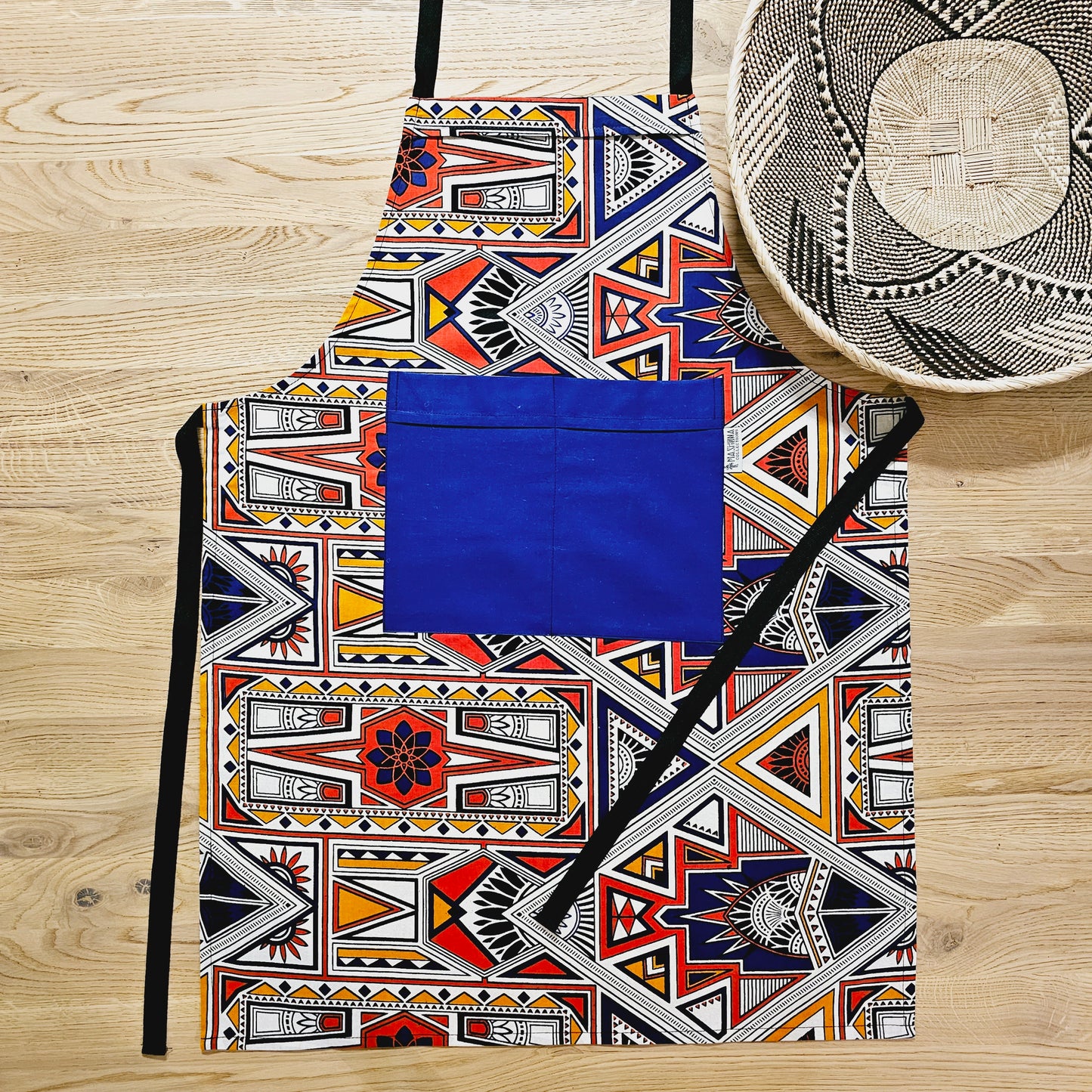 Handmade African Print Apron with Pocket | 100% African Print Fabric