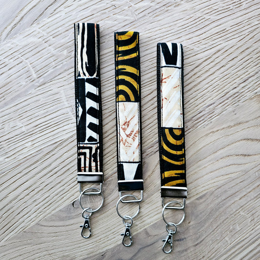 Set of 3 African Print Key Fobs | Wristlet | Key Holder