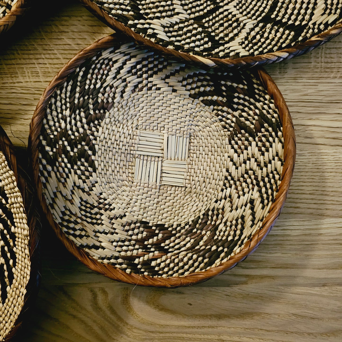 Set of 4 Handmade African Baskets Zimbabwe | Boho Wall Decor 4A