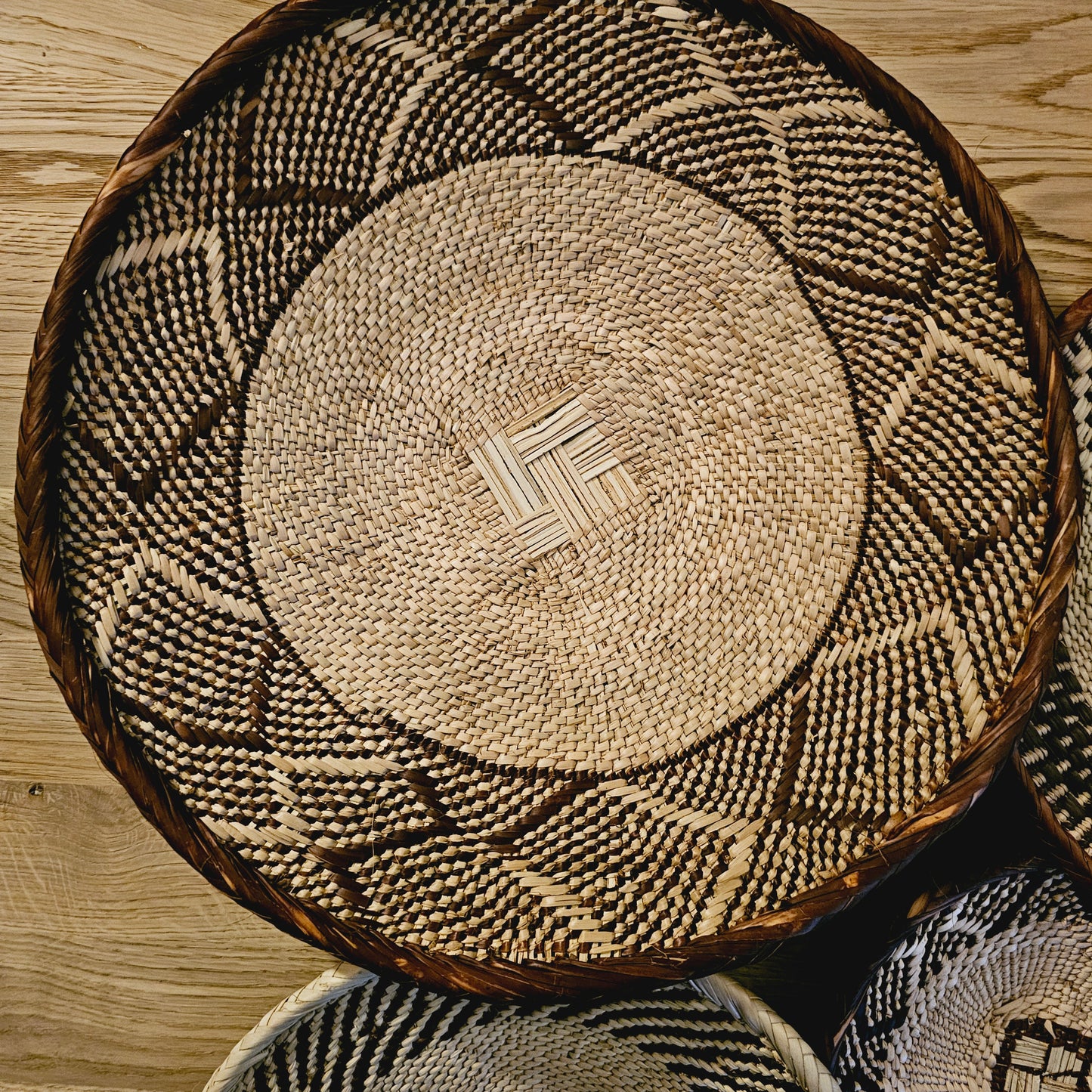 Set of 4 Handmade African Baskets Zimbabwe | Boho Wall Decor | 4B