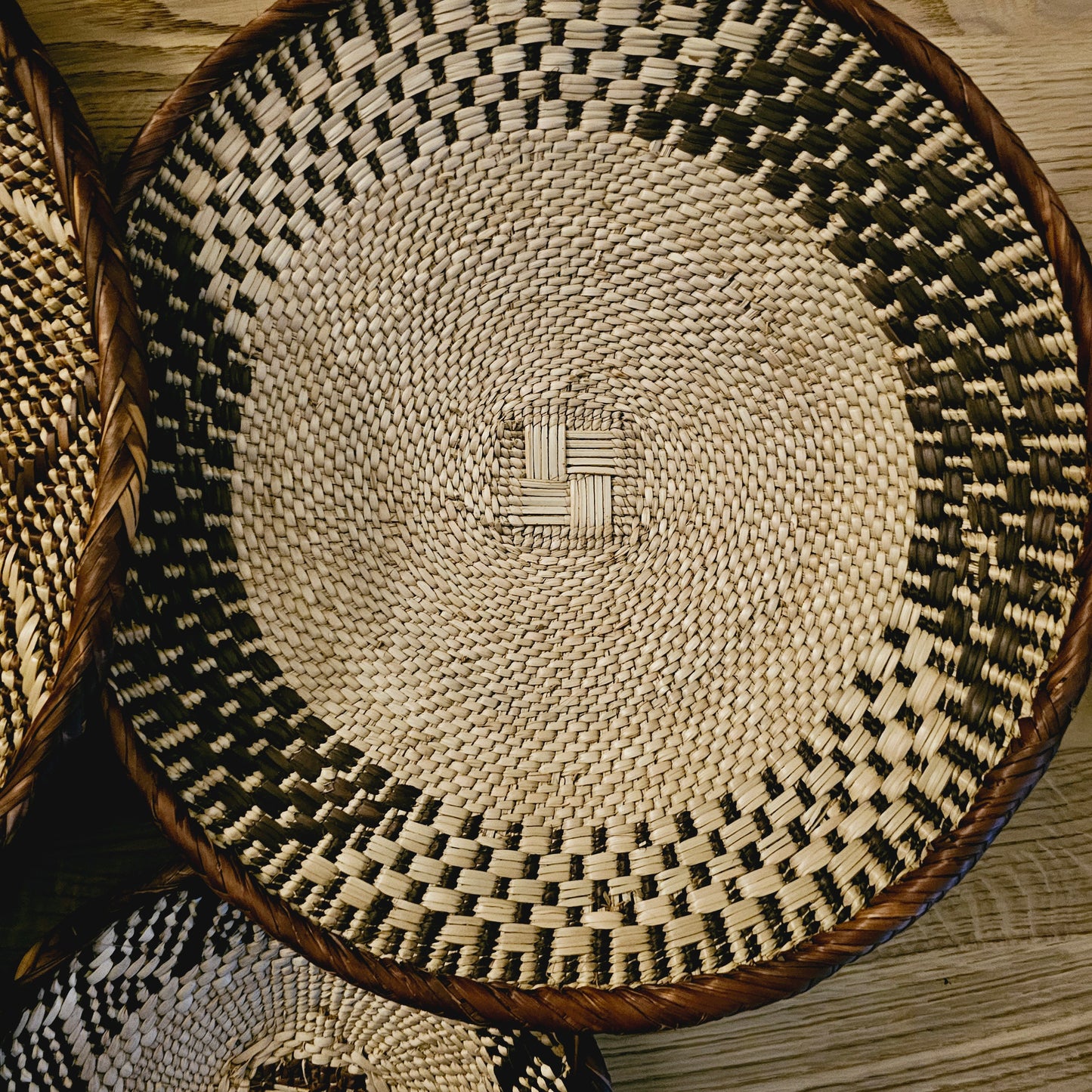 Set of 4 Handmade African Baskets Zimbabwe | Boho Wall Decor | 4B