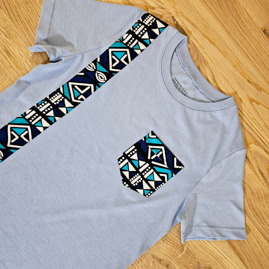 Kids T-shirt with African Ankara Print Detail | 100% cotton