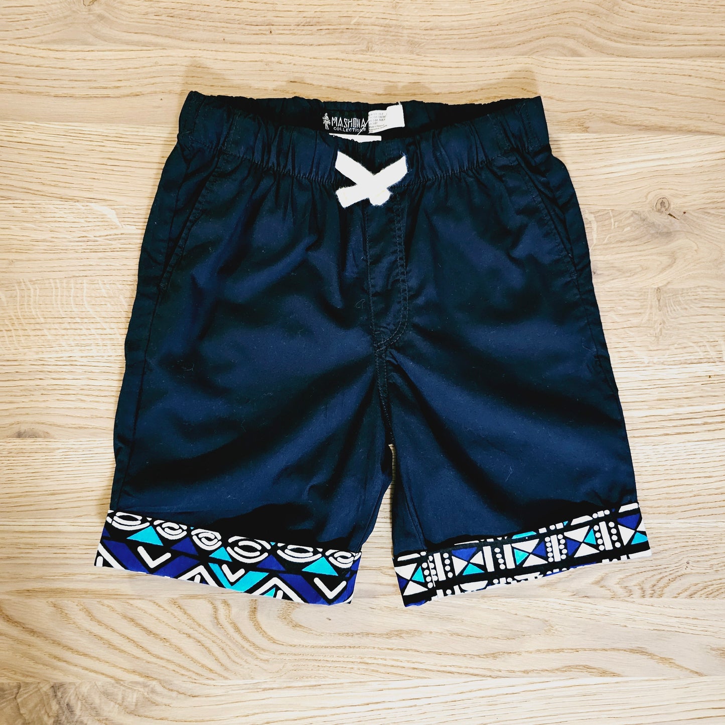 T-shirt and Cotton Pull Up Shorts Set with African Print Detail. (Copy)