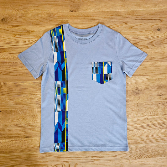 Kids T-shirt with African Ankara Print Detail | 100% cotton