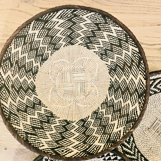 Set of 3 Handmade African Wall Baskets | Zimbabwe Baskets | Boho Wall Decor | 3A