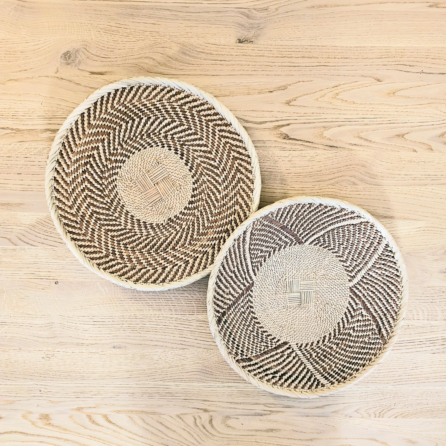 Set of 2 Handmade African Wall Baskets | Zimbabwe Baskets | Boho Wall Decor | 2B