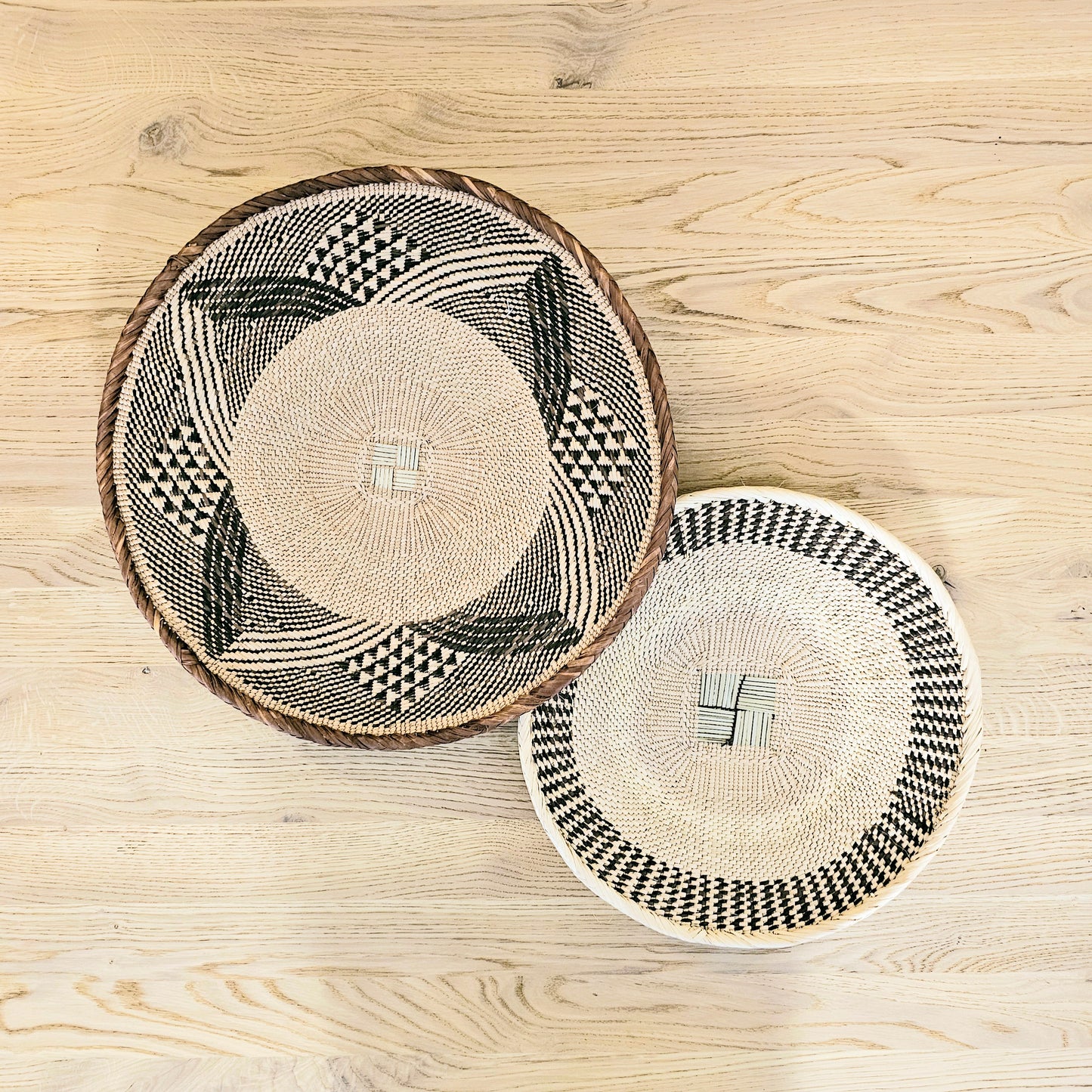 Set of 2 Handmade African Wall Baskets | Zimbabwe Baskets | Boho Wall Decor | 2B