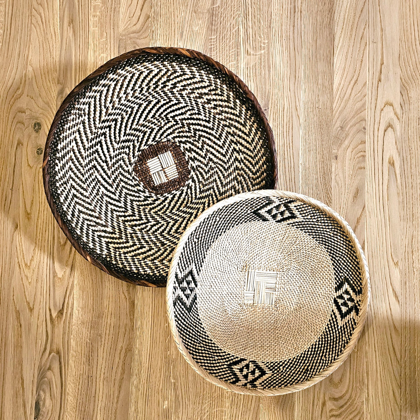 Set of 2 Handmade African Wall Baskets | Zimbabwe Baskets | Boho Wall Decor | 2B