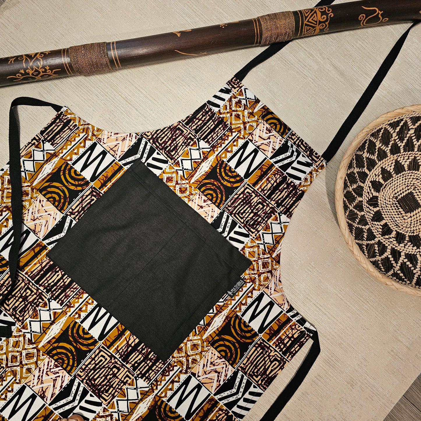 Handmade Apron and Matching Oven Gloves Set | 100% Cotton African Print Fabric