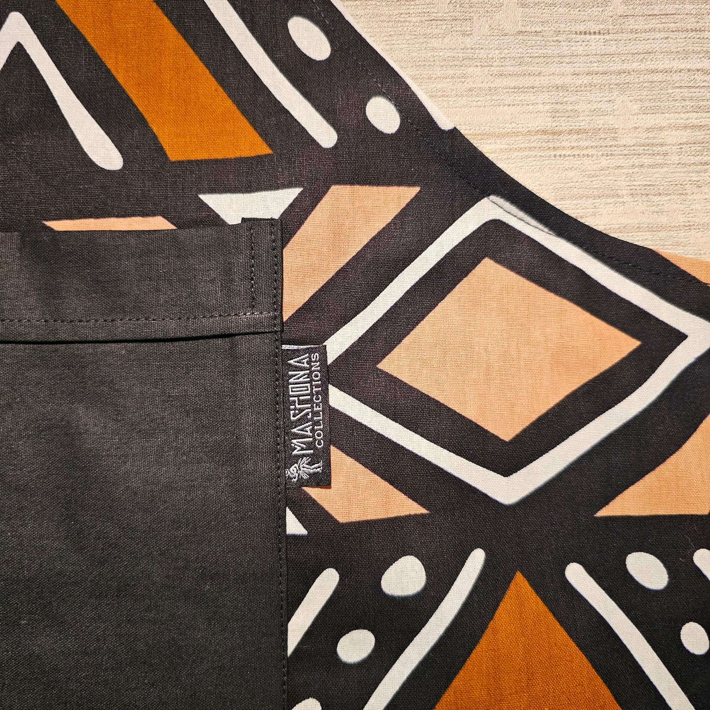 Handmade African Print Apron with Pocket | 100% Cotton Fabric