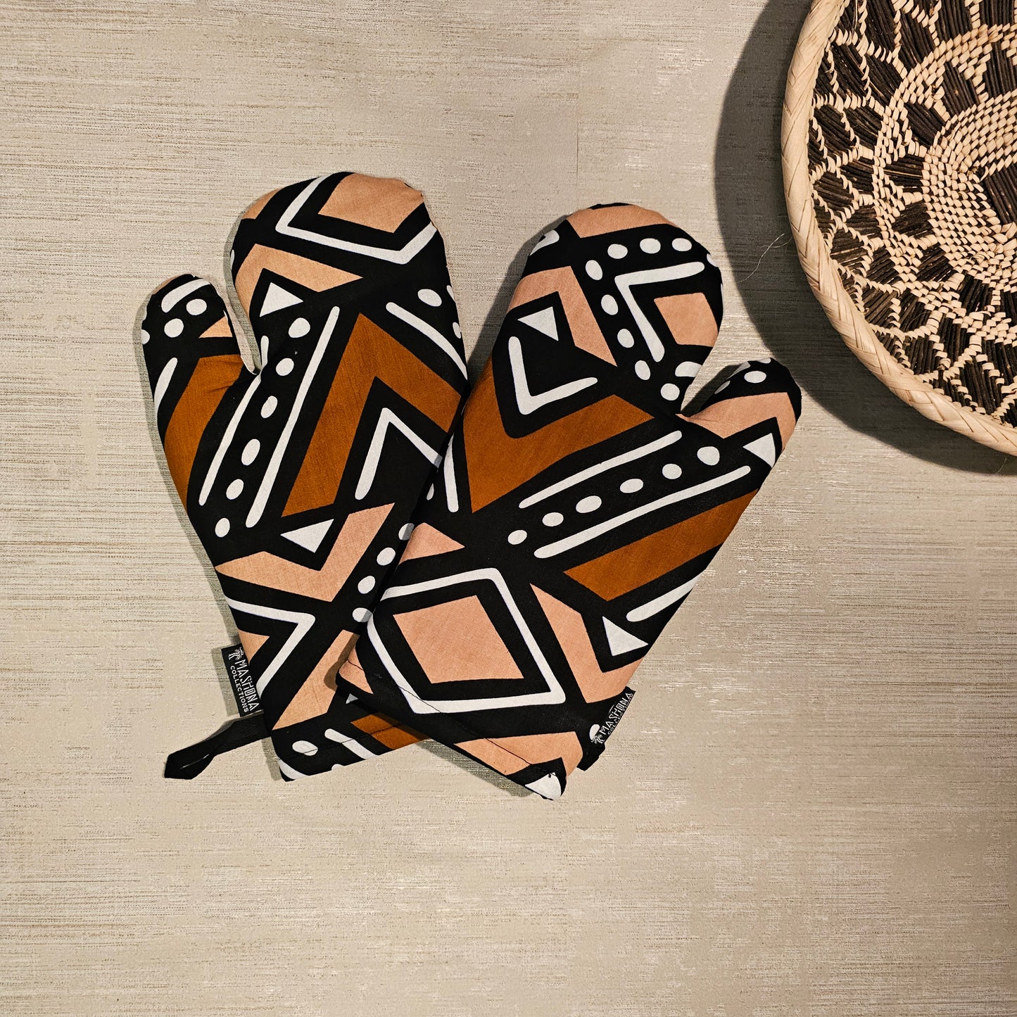 Set of 2 Oven Gloves | Cotton African Print Fabric