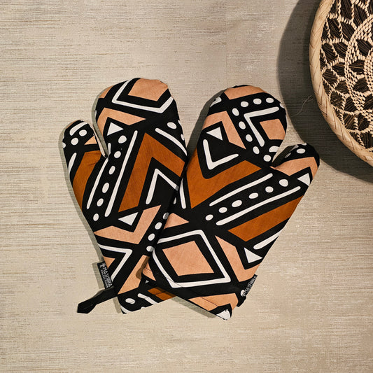 Set of 2 Oven Gloves | Cotton African Print Fabric