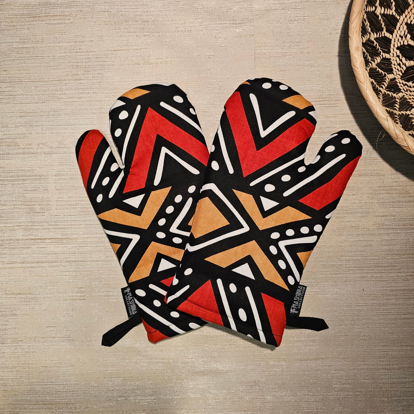 Set of 2 Oven Gloves | 100% African Print Fabric