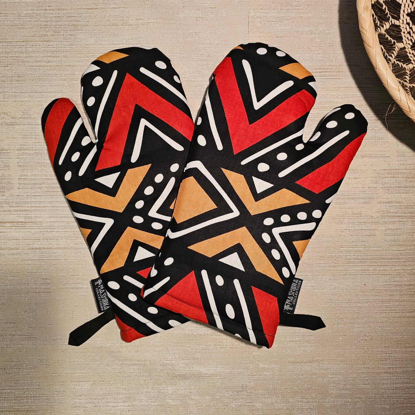 Set of 2 Oven Gloves | 100% African Print Fabric