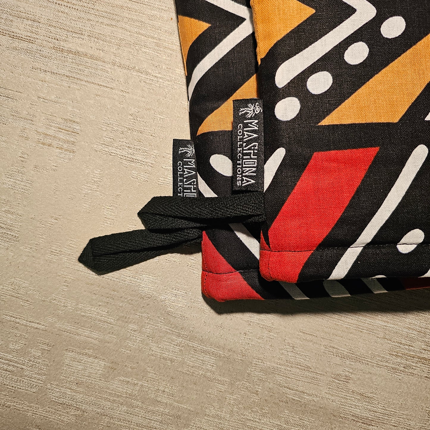 Set of 2 Oven Gloves | 100% African Print Fabric
