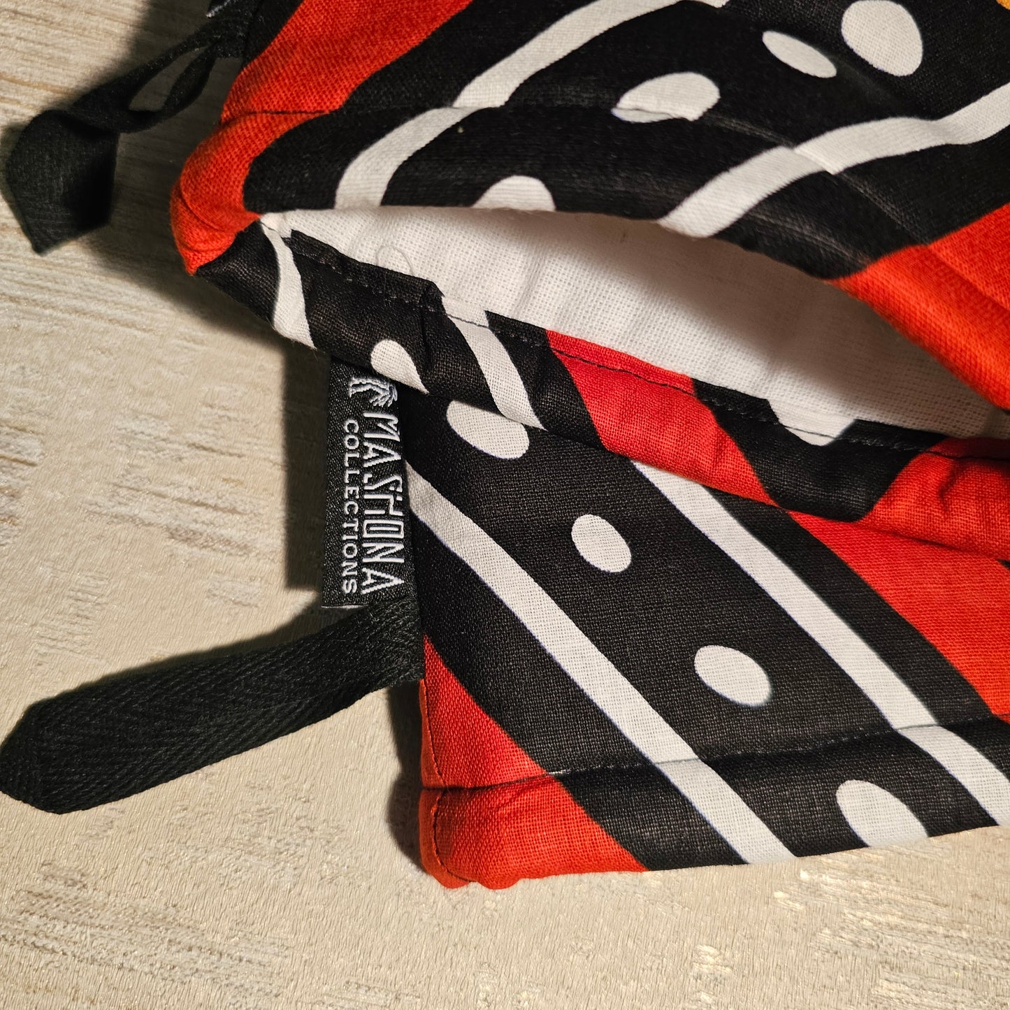 Set of 2 Oven Gloves | 100% African Print Fabric