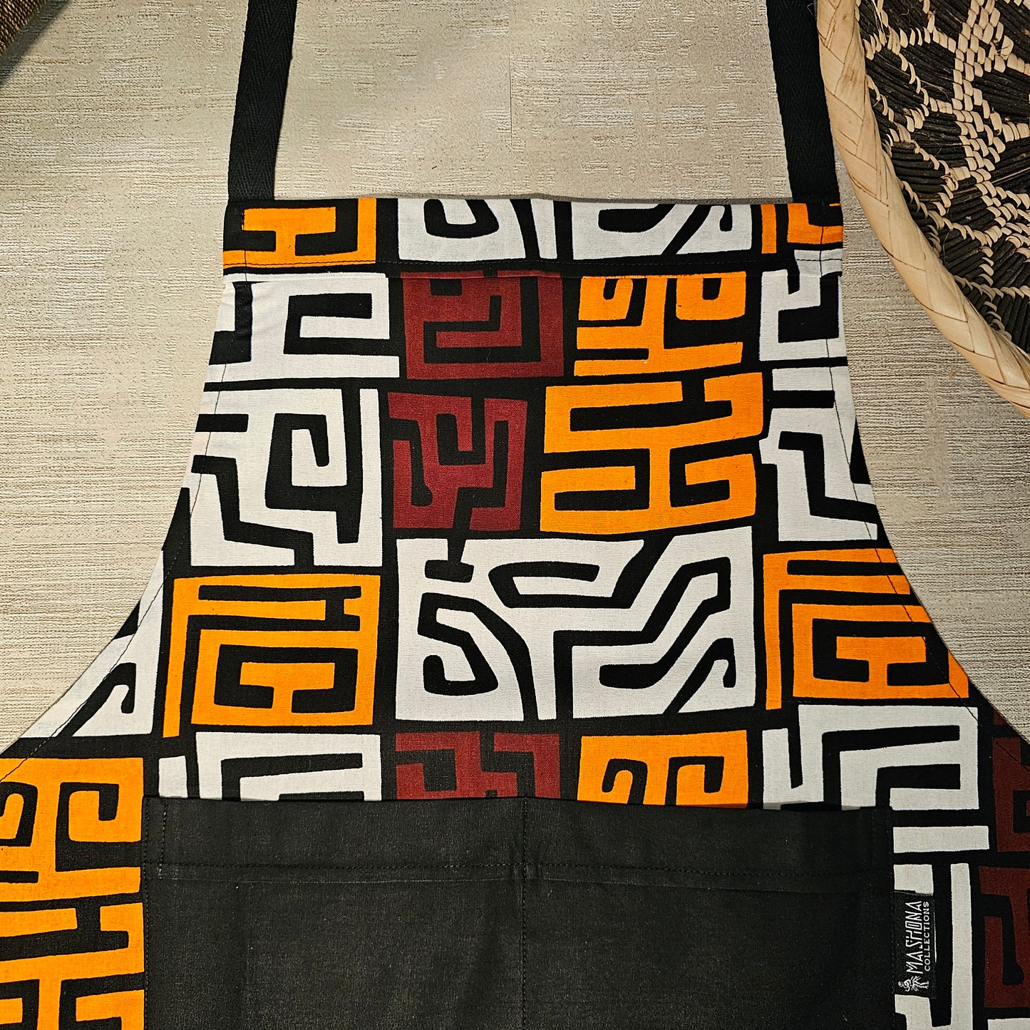 Handmade African Print Apron with Pocket | 100% Cotton Fabric