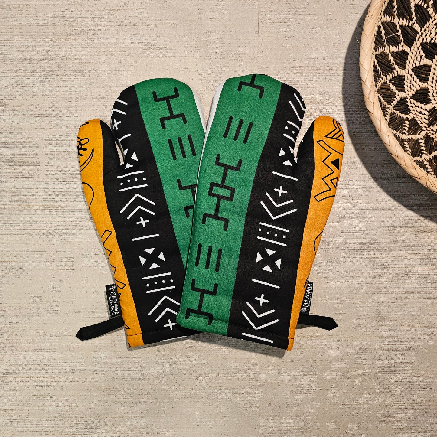 Set of 2 Oven Gloves | 100% African Print Fabric