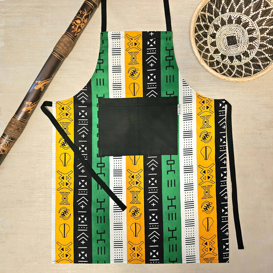 African Print Apron with Pocket | 100% Cotton Fabric