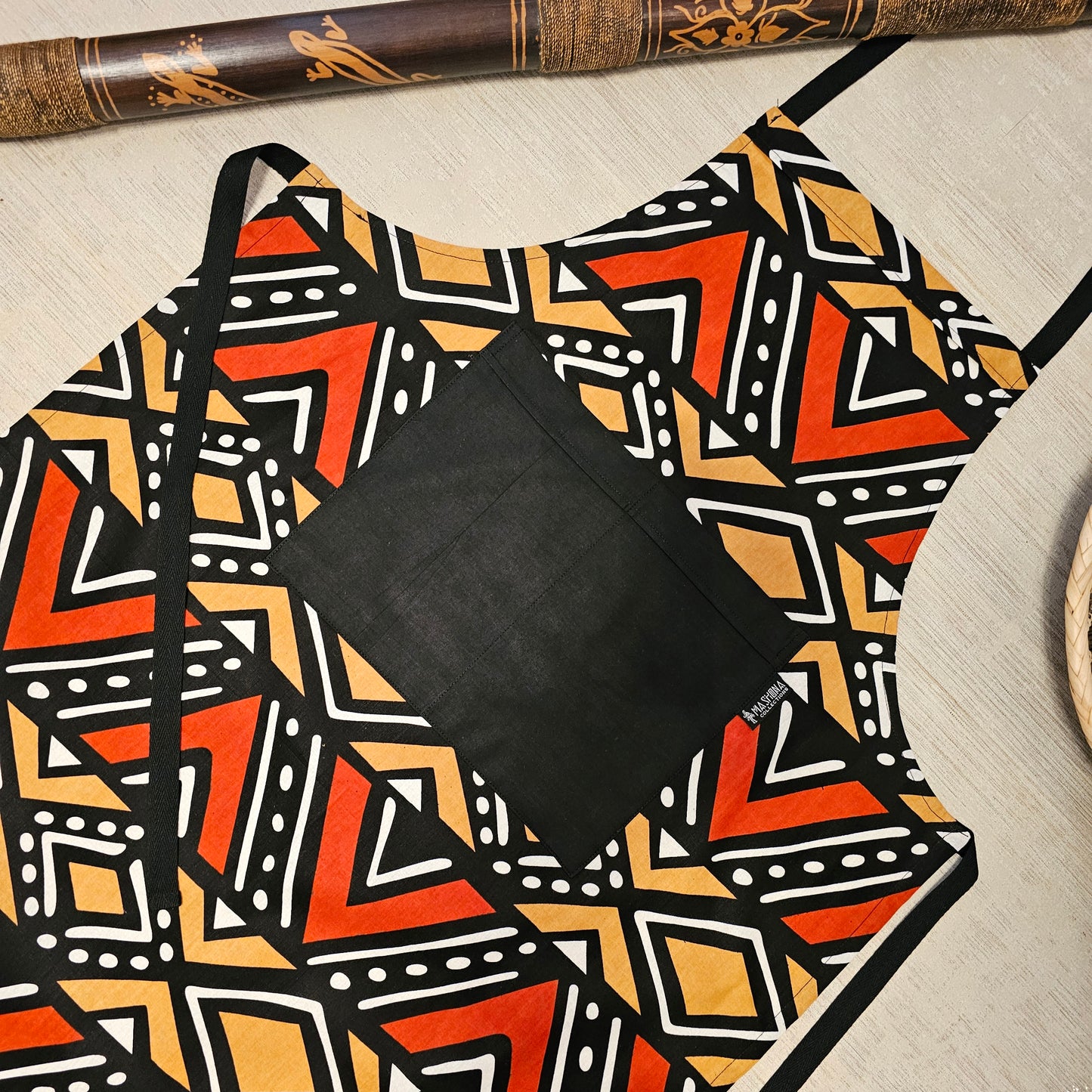 African Print Apron with Pocket | Handmade from 100% Cottone Fabric