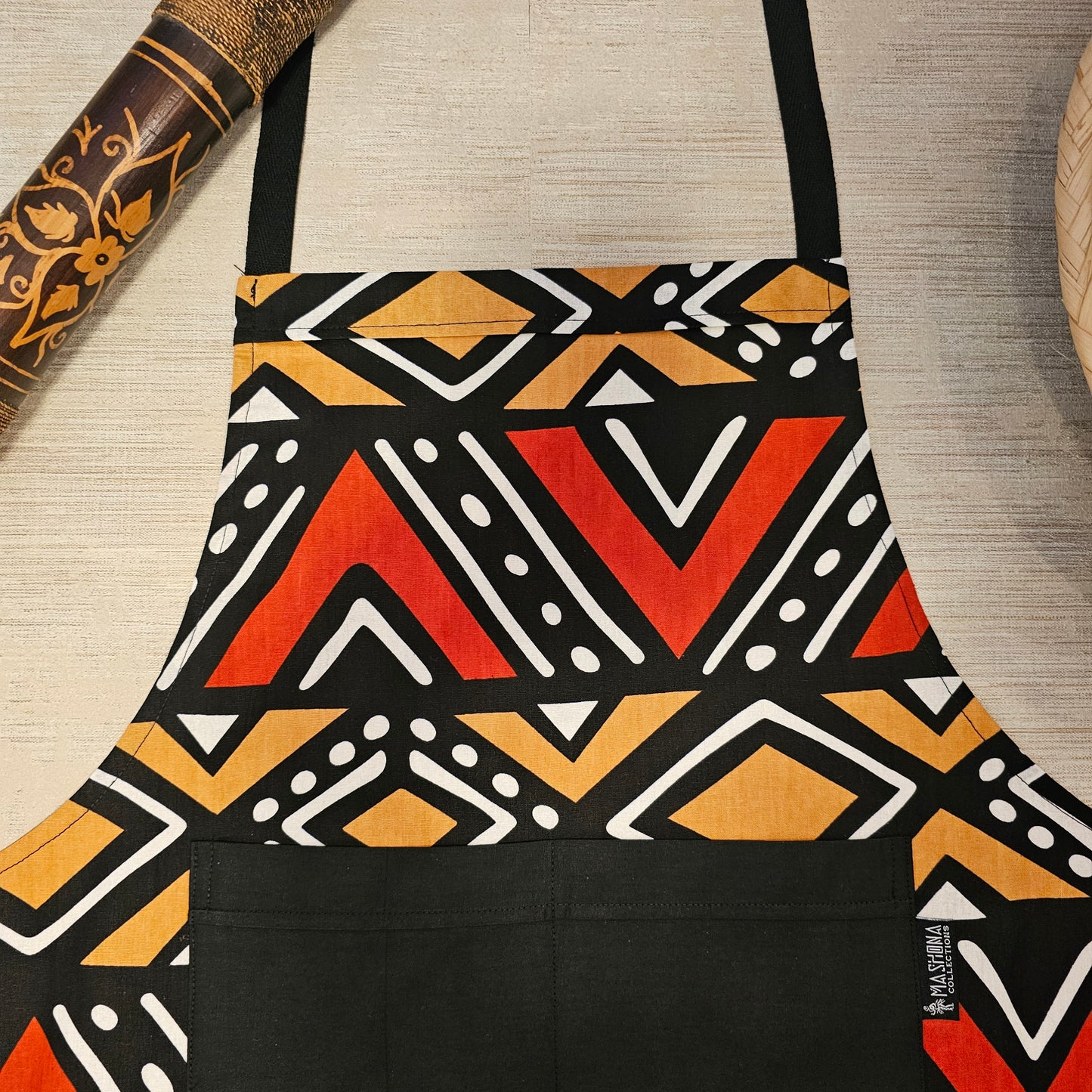 African Print Apron with Pocket | Handmade from 100% Cottone Fabric
