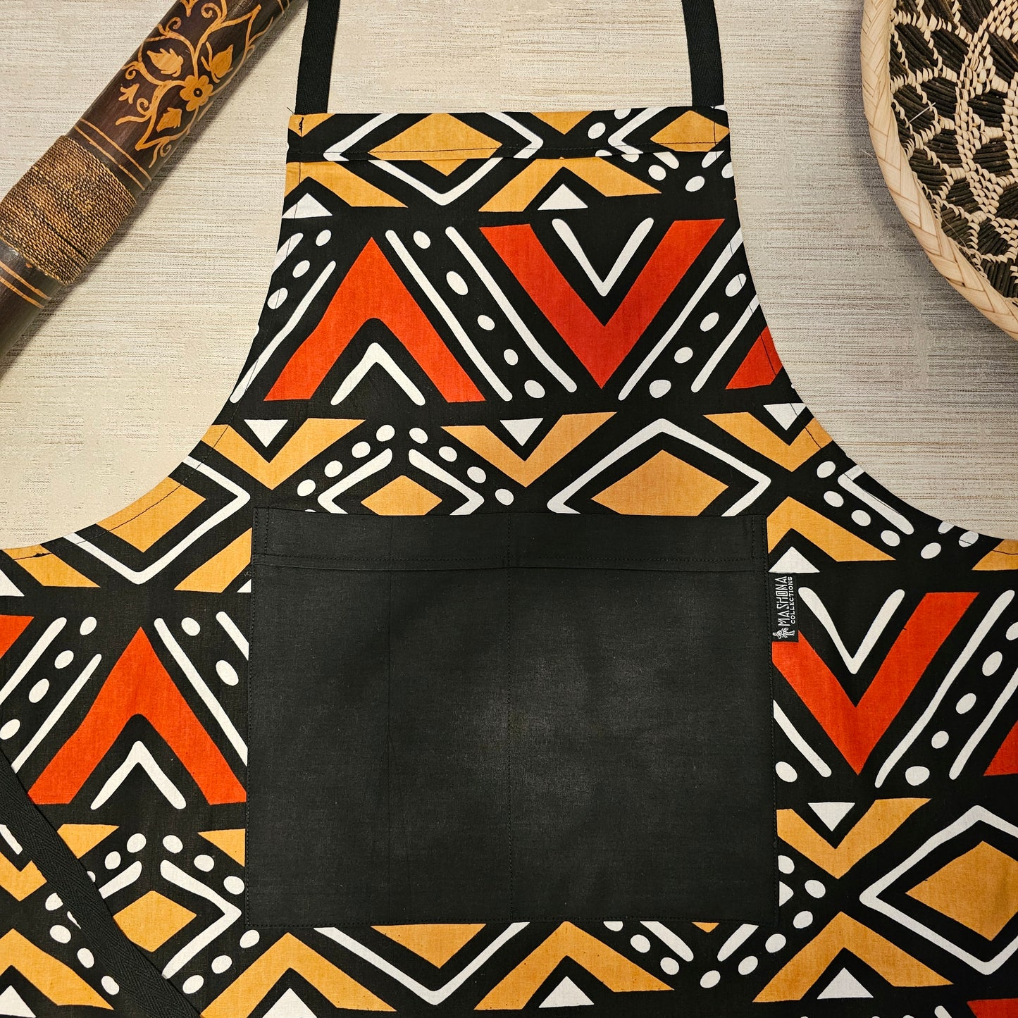 African Print Apron with Pocket | Handmade from 100% Cottone Fabric