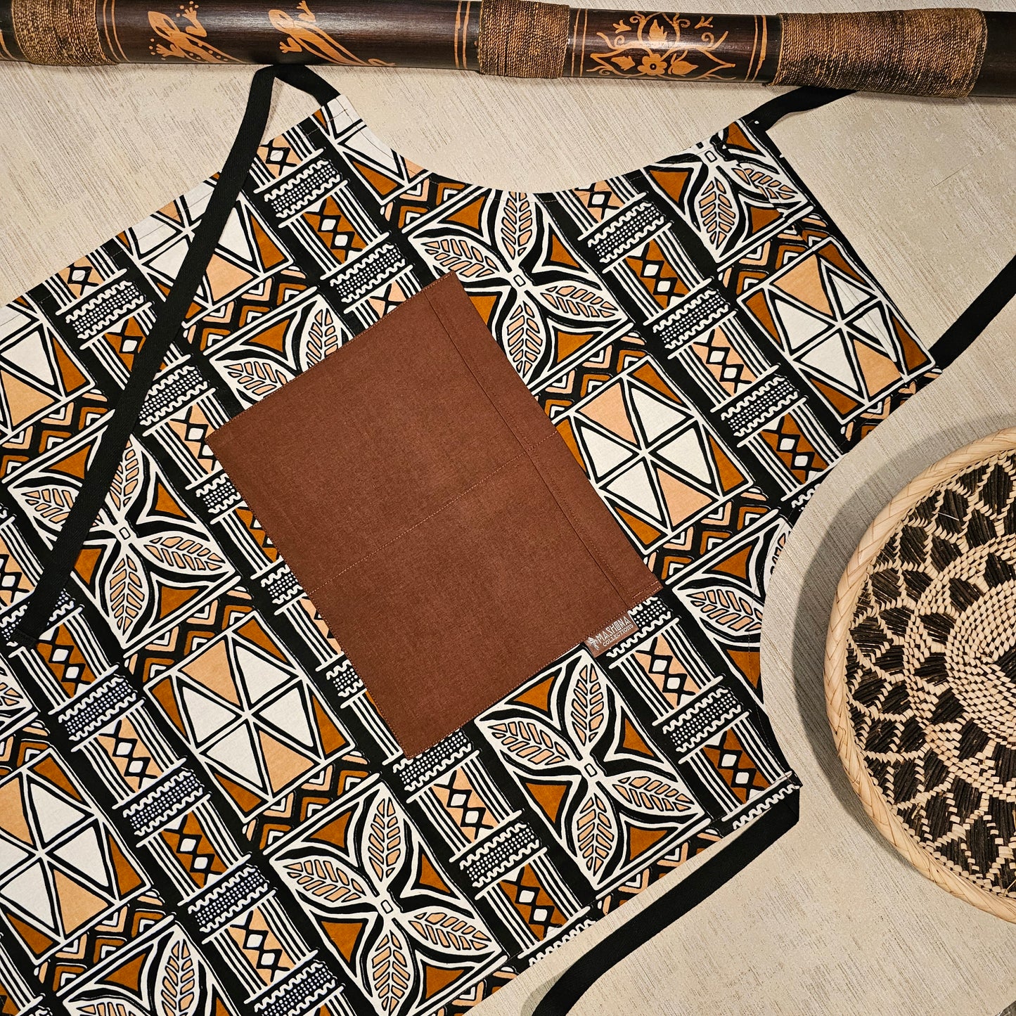 African Print Apron with Pocket | 100% Cotton Fabric