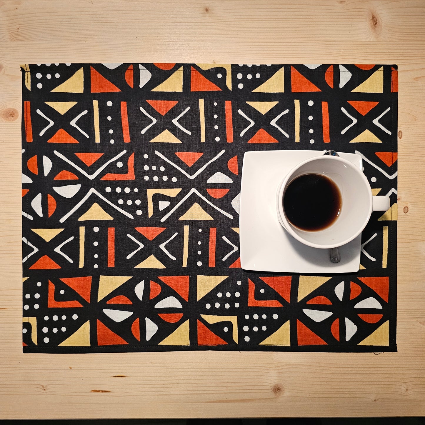 Table Runner and Set of 4 Placemats | 100% Cotton African Print Fabric