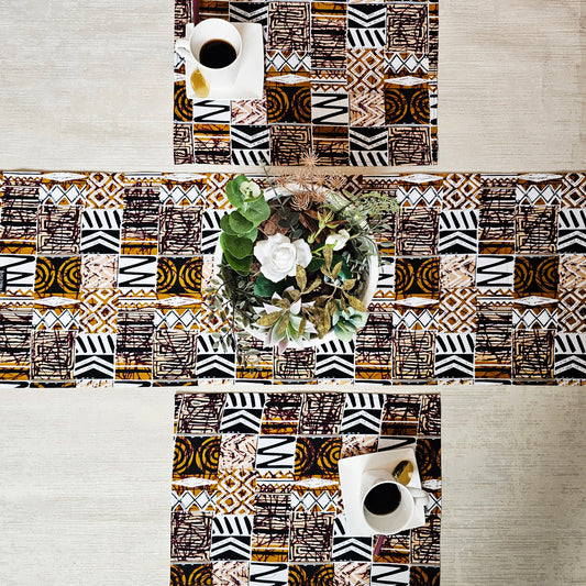 Handmade Table Runner and Set of 4 Placemats | Made from 100% Cotton African Print Fabric