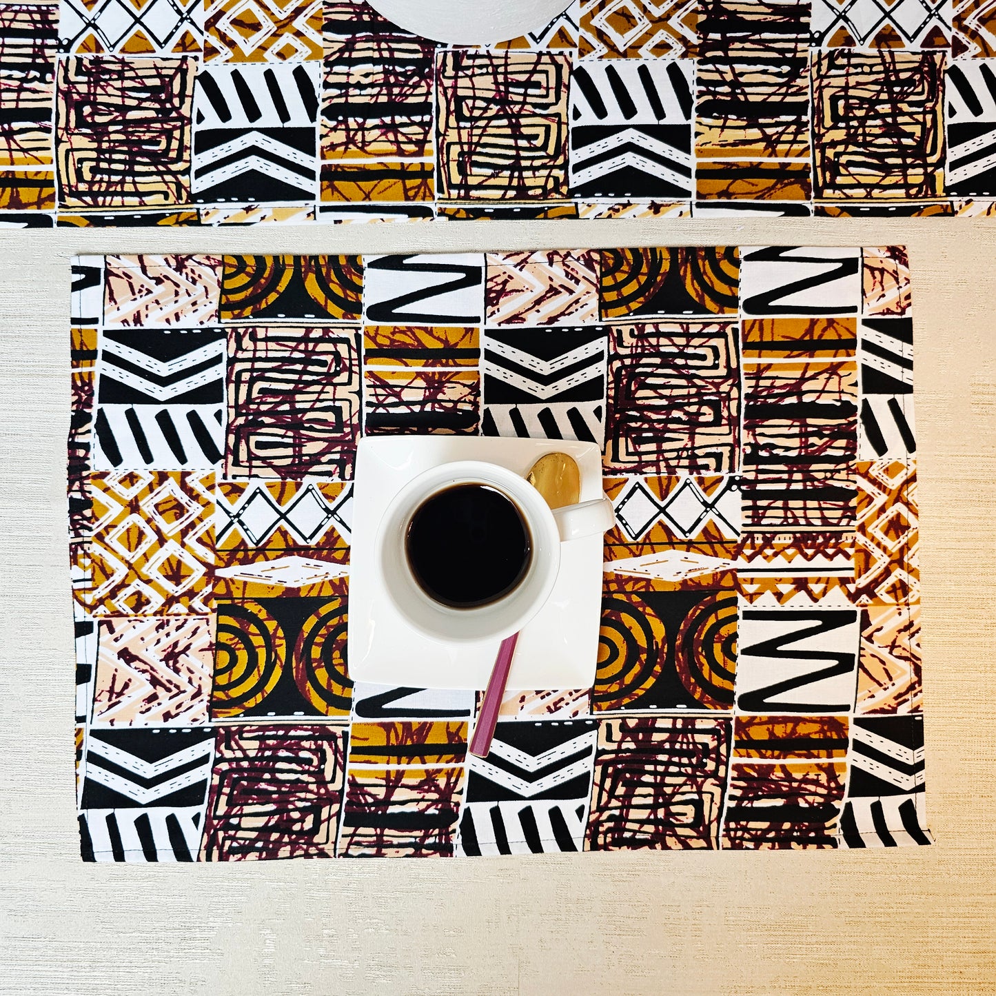 Handmade Set of 4 | 8 Placemats | 32cmx42cm | Bohemian Inspired Washable Placemats | 100% Cotton Placemats.