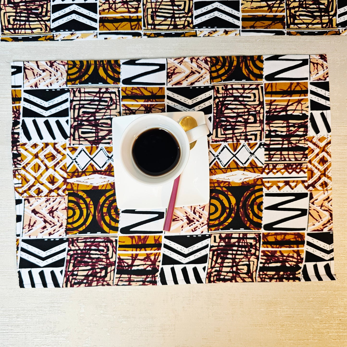 Handmade Set of 4 | 8 Placemats | 32cmx42cm | Bohemian Inspired Washable Placemats | 100% Cotton Placemats.