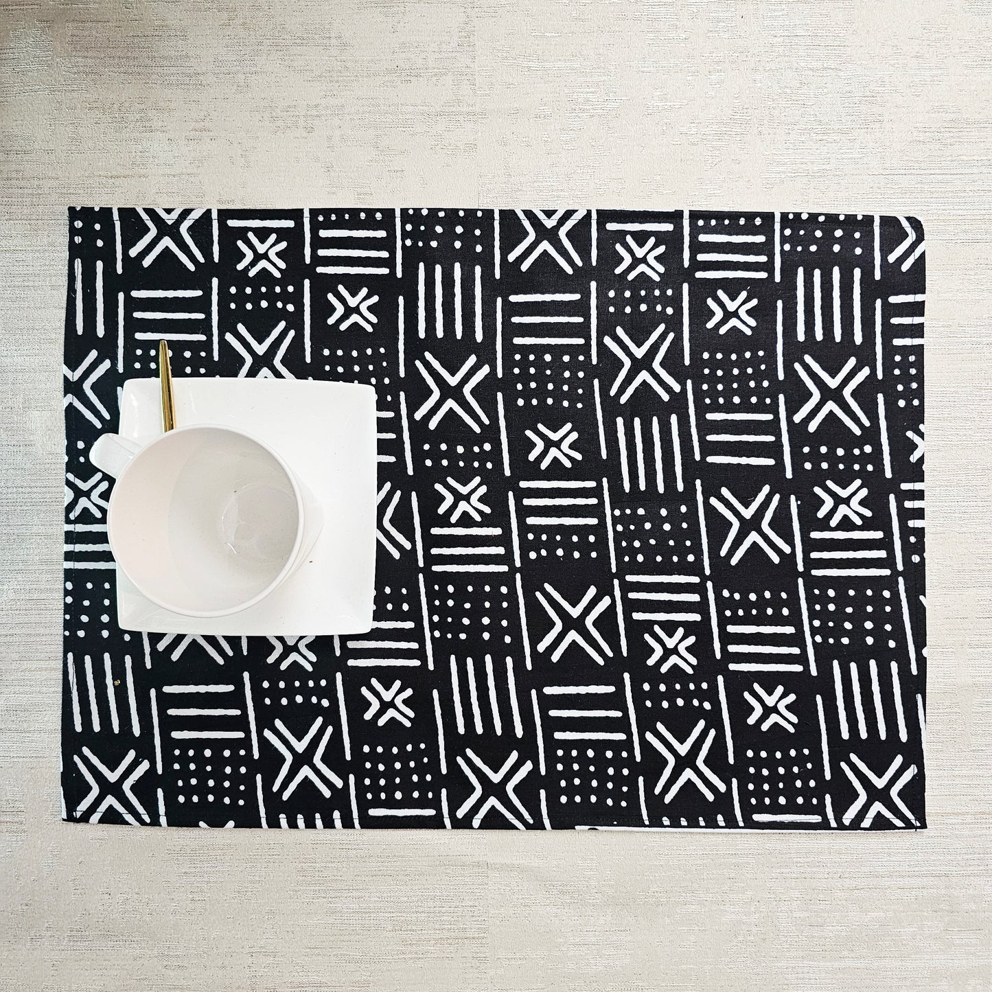 Table Runner and Set of 4 Placemats | 100% Cotton African Print Fabric