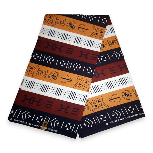 Afrikaanse Print Mudcloth Bogolan Geïnspireerde Print Stof 100% Katoen op maat gesneden