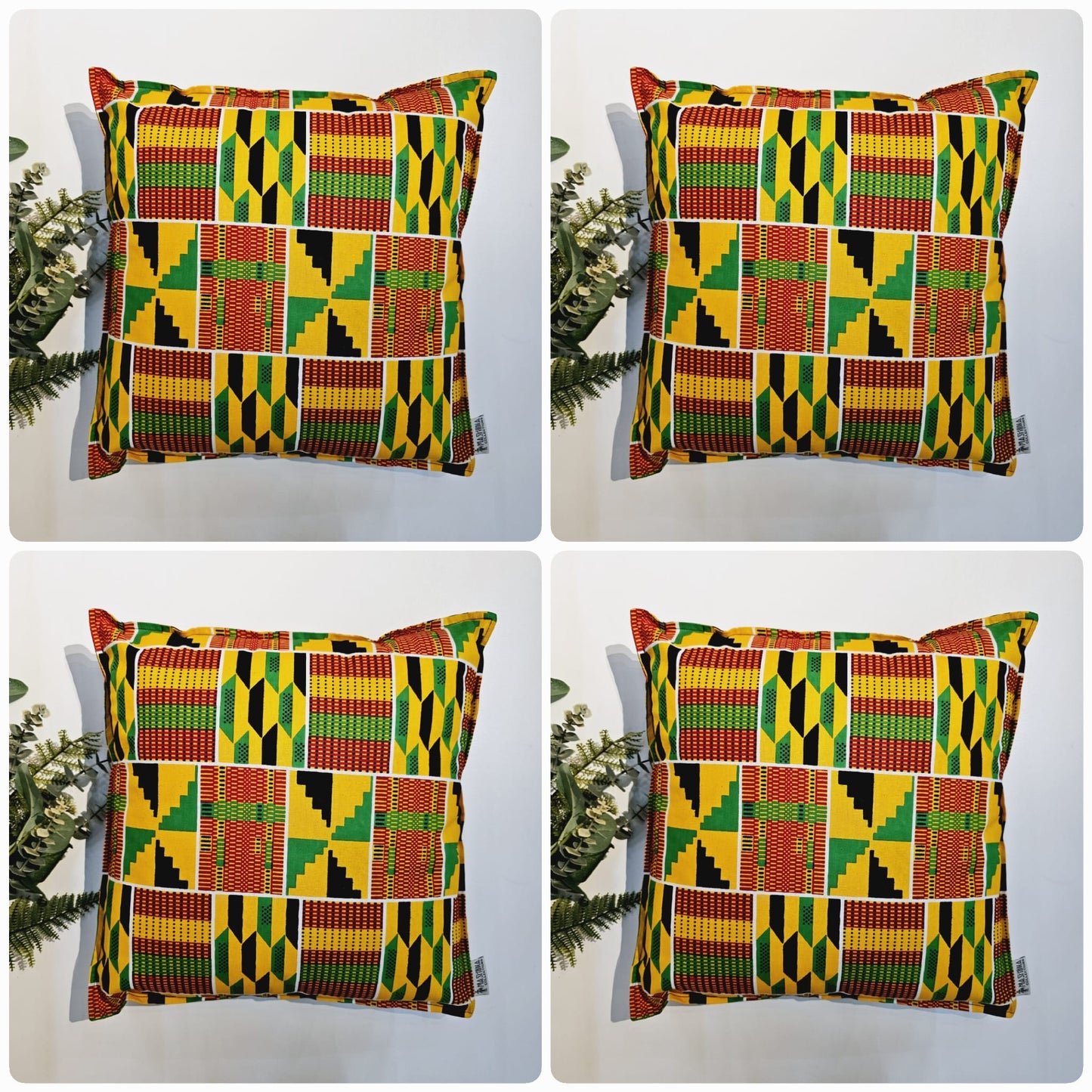 Set of 2 / 4 African Print | 40x40cm | Mudcloth Boho Cushion Cover 100% Cotton Wax Ankara Fabric