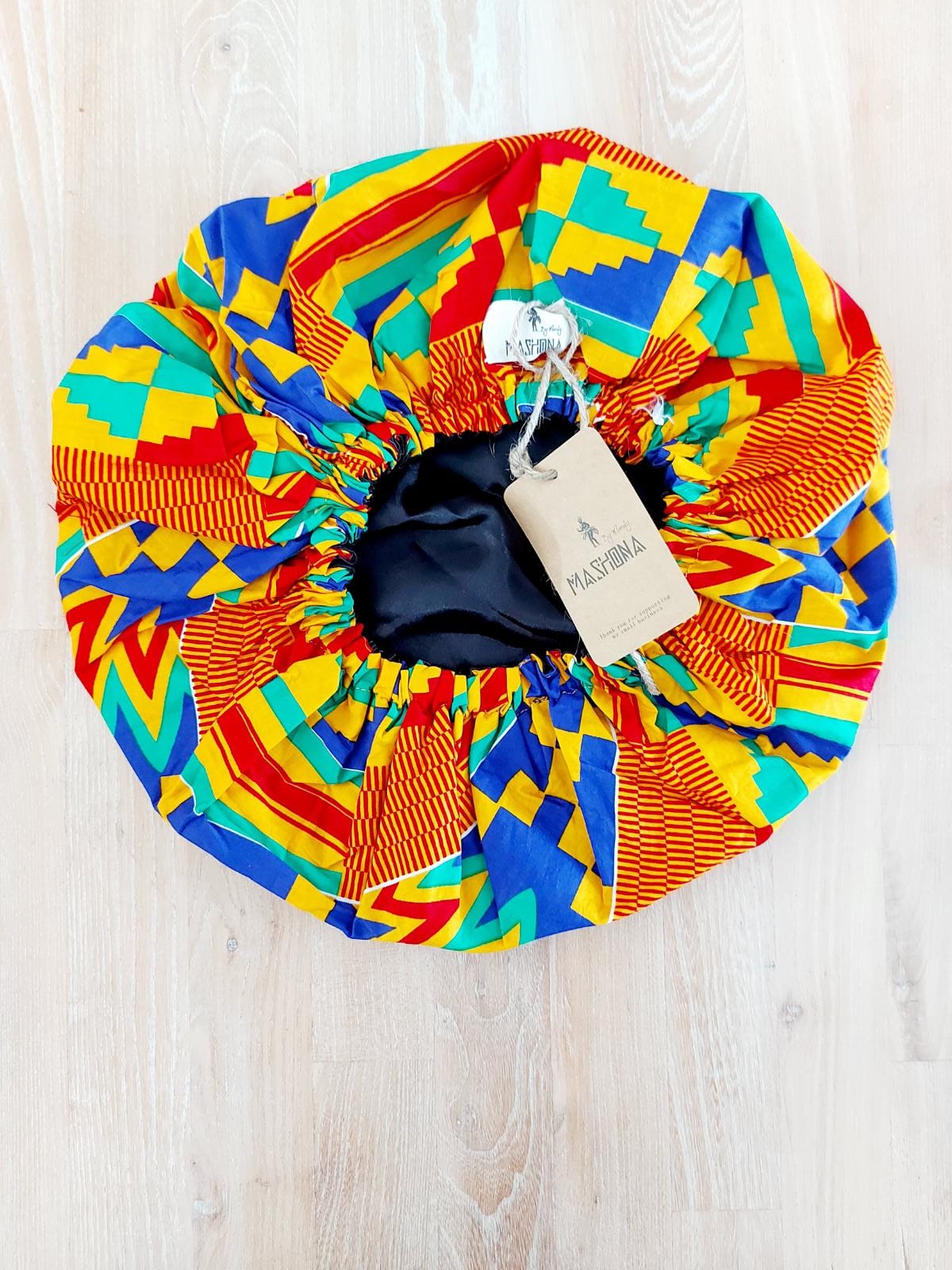 Large African "Ankara" Print Women Satin Lined Sleep Bonnet Cap | Sleeping Cap