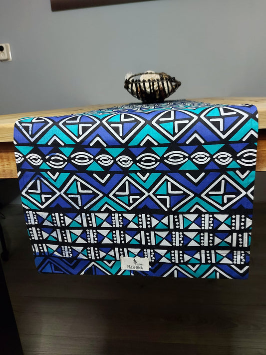 Handgemaakte Afrikaanse Print"Mudcloth"Bogolan Geïnspireerde Print Tafelloper Gemaakt van 100% Afrikaanse Print Stof