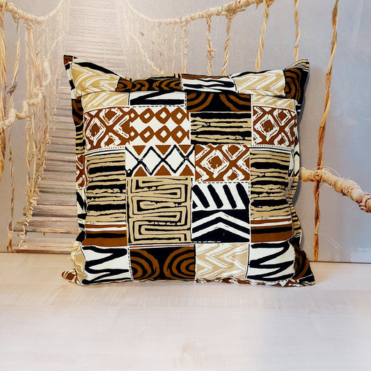 Set of 2 | 4 Cushion Covers | 40x40cm | 100% Cotton Wax Ankara Fabric
